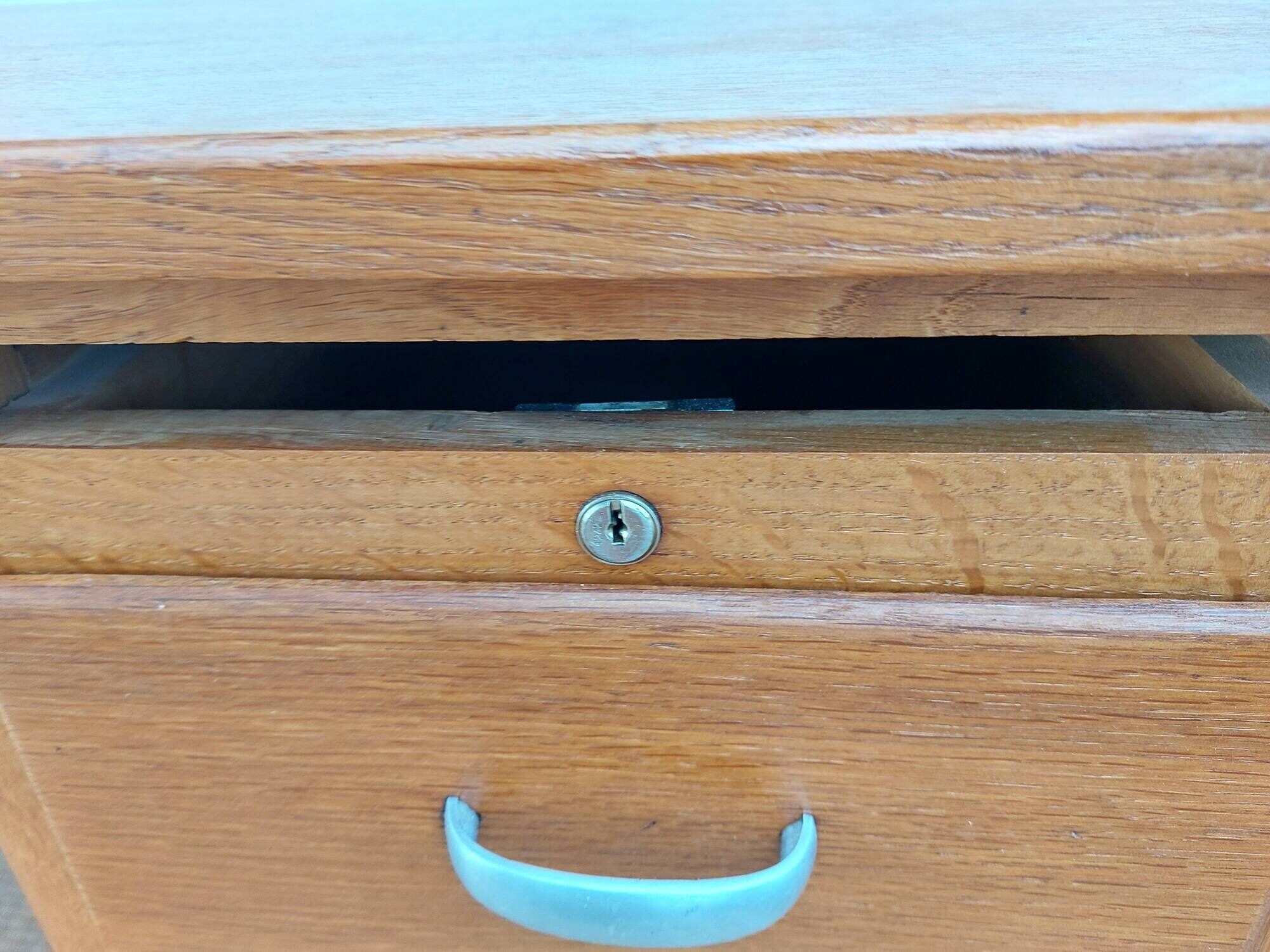 solid wood desk, 1970s