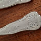 Set of 6 small silver metal spoons