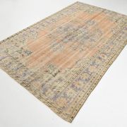 6x9 Peach & Cream Oriental Style Pattern Vintage Rug, 188x288Cm