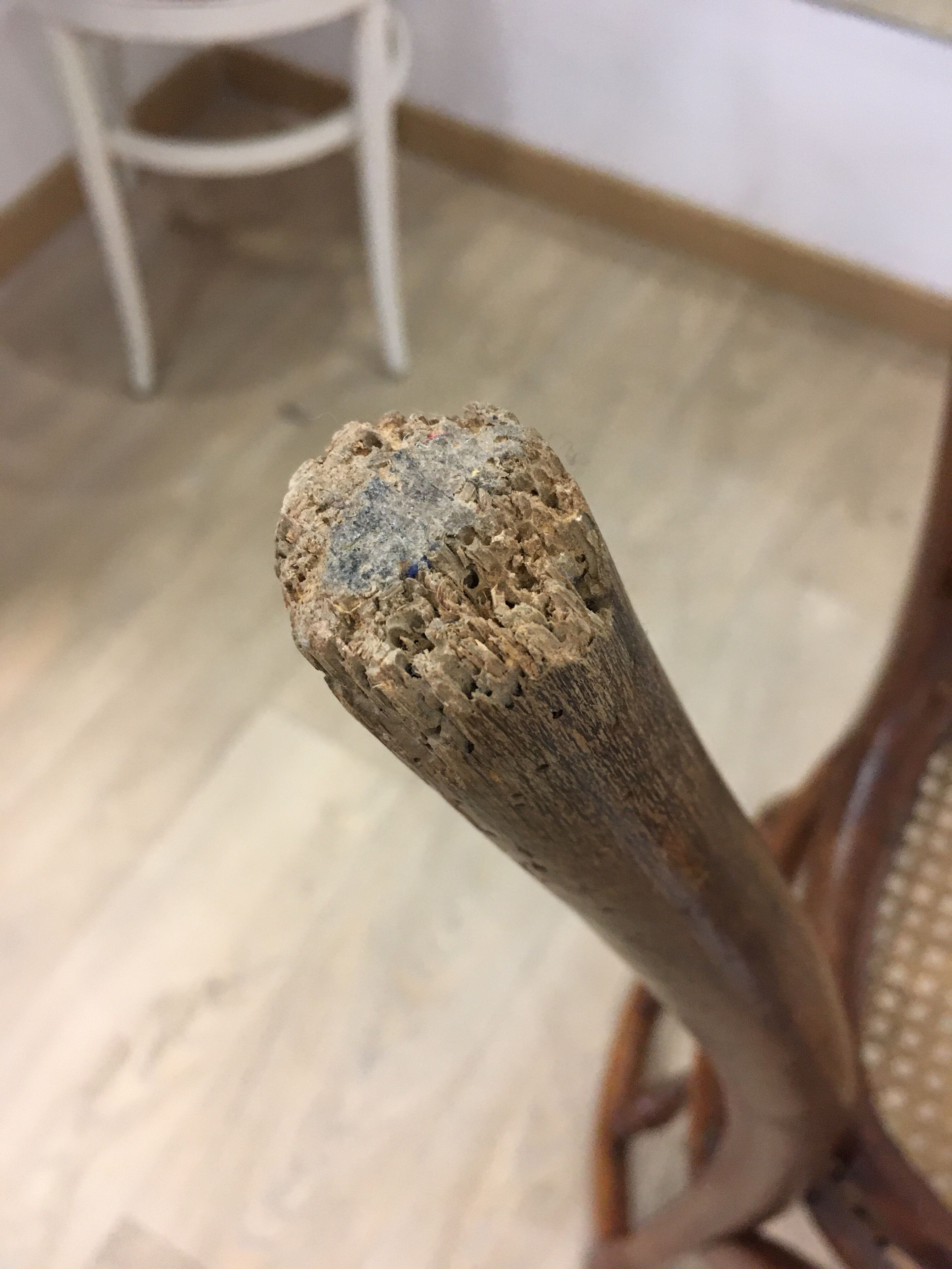 4 old wooden bistro chairs