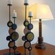 Large Mid-Century Italian Wrought Iron Candelabra, Psychedelic Design, 1970s
