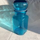 Apothecary bottle airtight blue glass jar