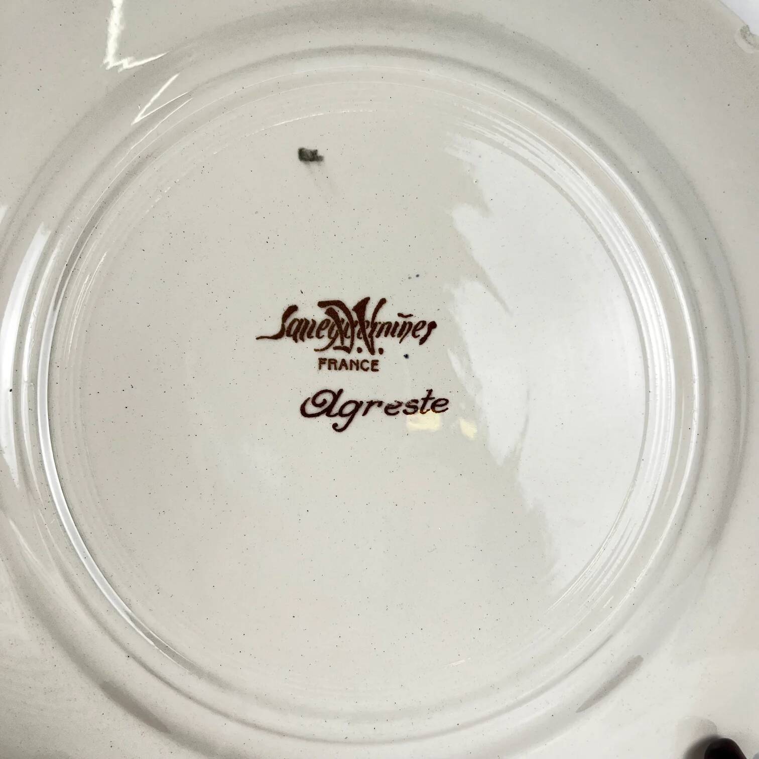 Lot de 8 assiettes plates "Agreste" Sarreguemines, XXe s.