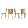 Set of four vintage brutalist wooden chairs from the 1960s.