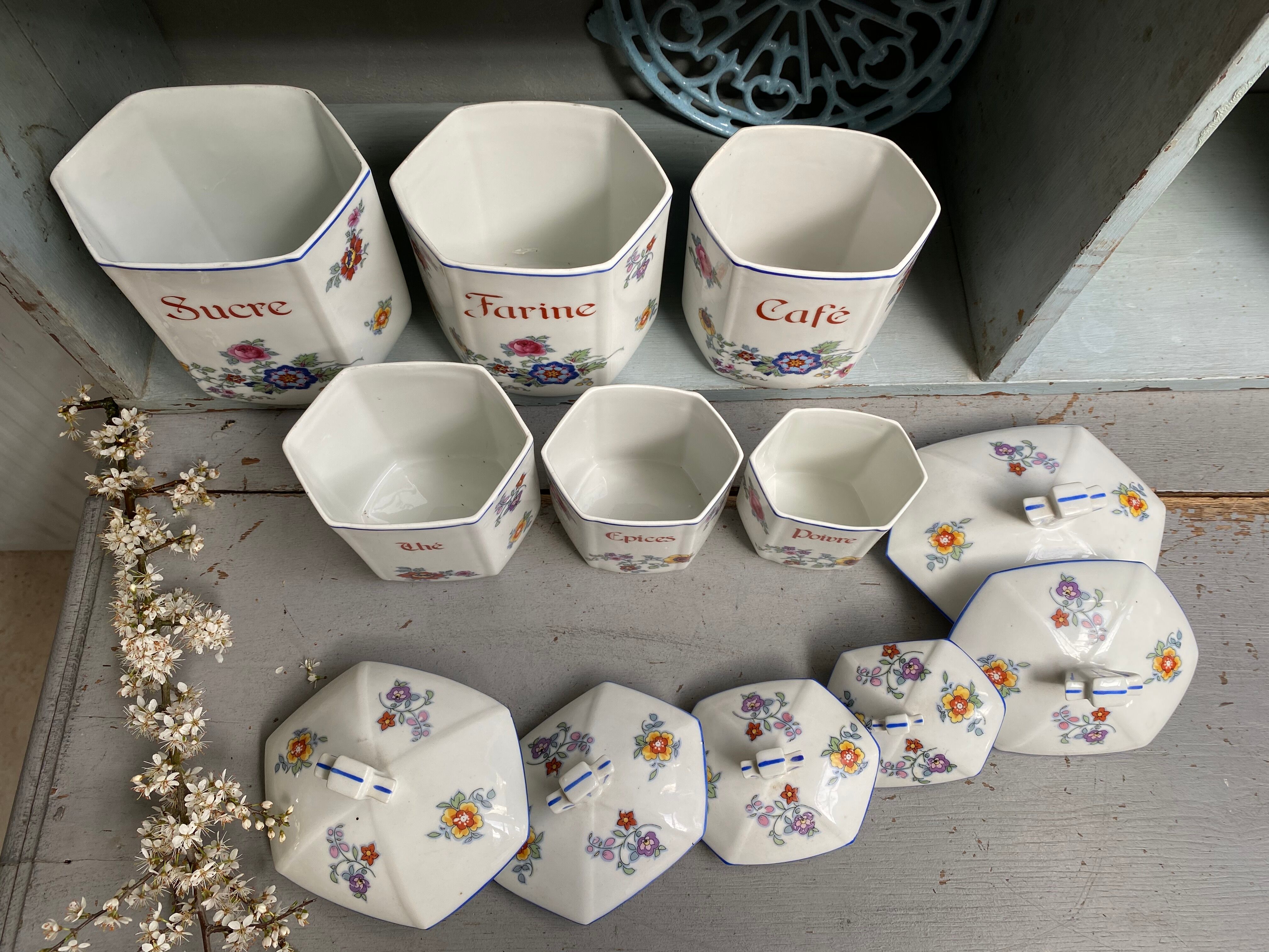 Spice jars and condiments