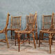Series of 6 park chairs and rattan garden around 1940-1950