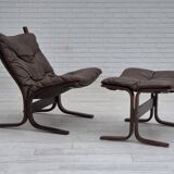 1970s, Norwegian design by Ingmar Relling, chair with stool model "Siesta".