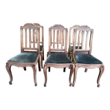 Suite of 6 Louis XV solid oak style chairs