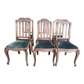 Suite of 6 Louis XV solid oak style chairs