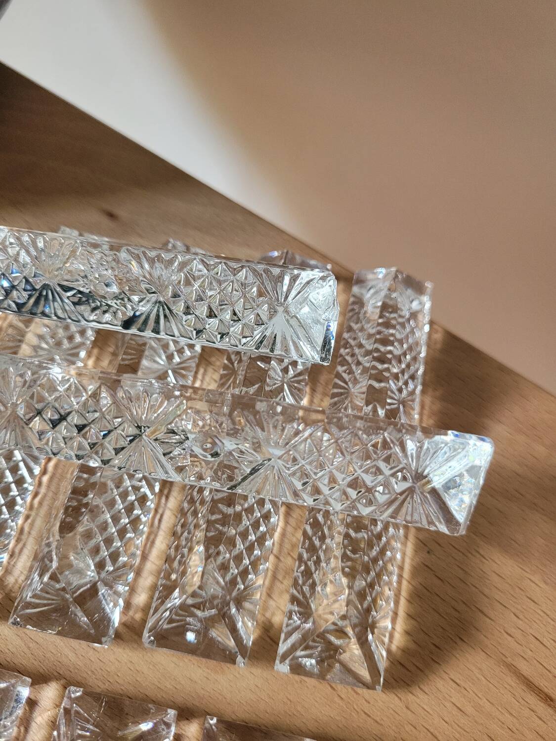 Set of 11 crystal knife holders