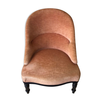 Vintage armchair in pink velvet
