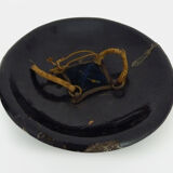 Bouclier Ottoman en bois, cuir laqué noir et bronze. XIXème siècle