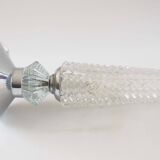 Chevron and chrome flute lamp