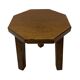 Tables d'appoint hexagonales brutalistes en chêne, années 1950, lot de 3