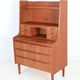 Tall mid-century teak secretary desk / Danish modern design / 1960s