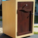 Two-tone extra cabinet art deco style 1 drawer 1 door