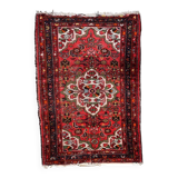 Antique 1920s Persian Hamadan rug, floral medallion, 104cm x 145cm