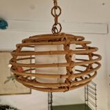 Rattan basket chandelier pendant light