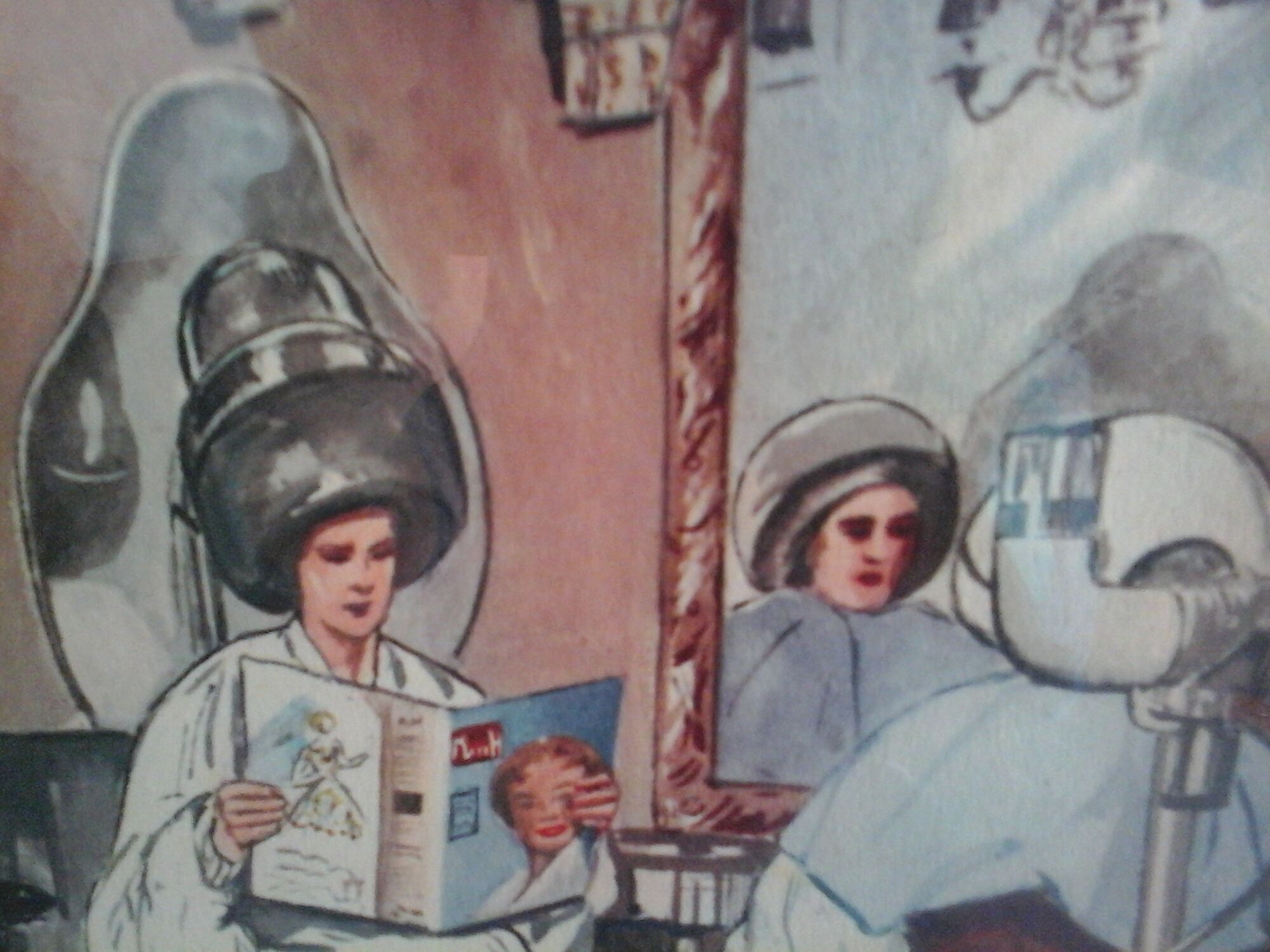 School poster Nightingale the hairdresser / A vintage pool