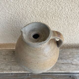 Antique small stoneware wine jug French wine oil ca