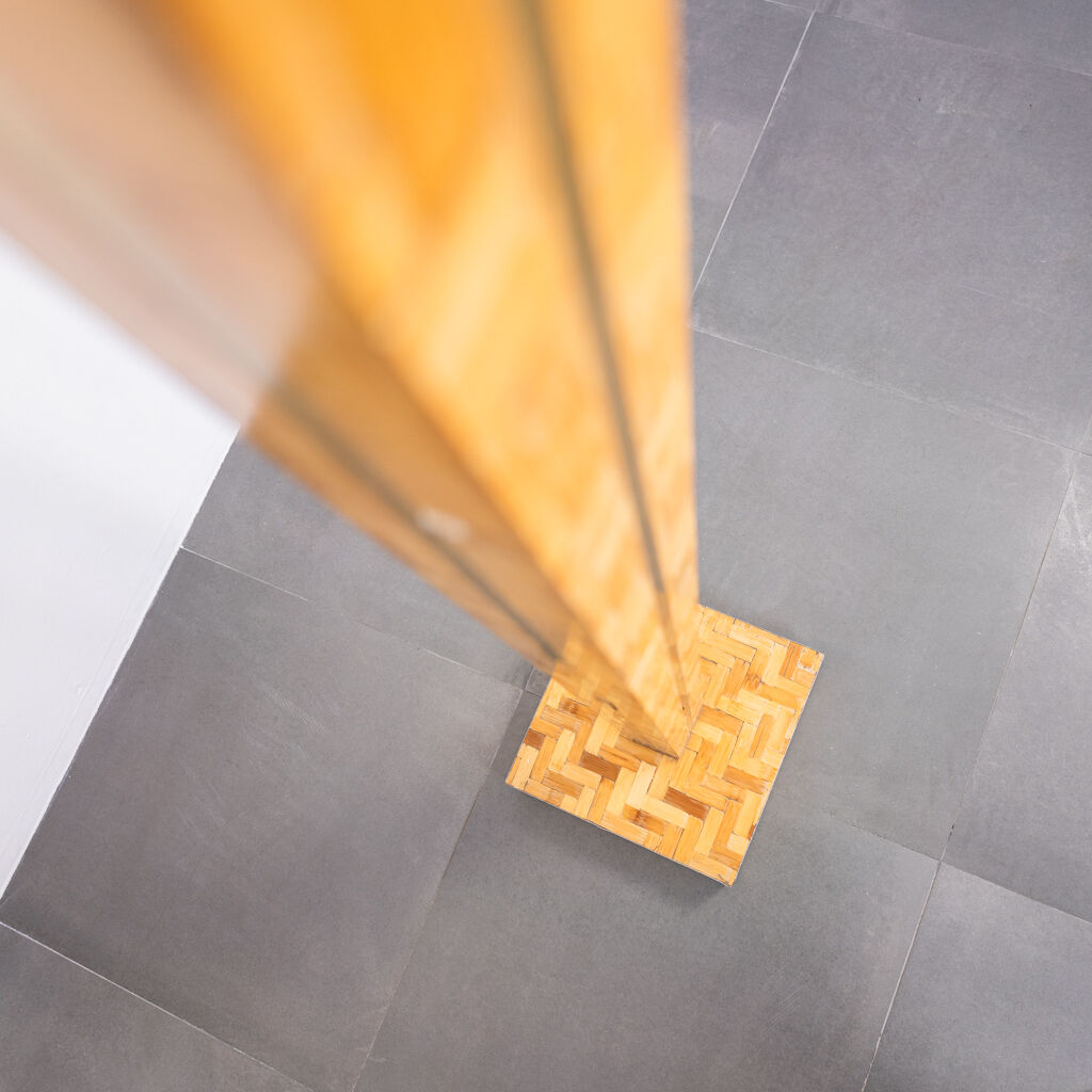 Bamboo entrance rack wood design 1970s vintage modernariate