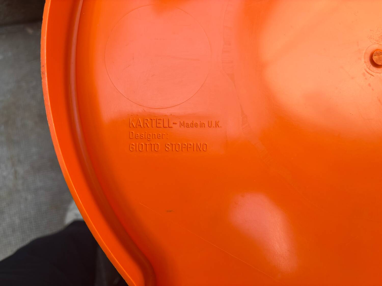 Set of 3 orange nesting tables from Kartell