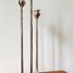 CANDLE HOLDER 3 Lights METAL Patinated Chrome