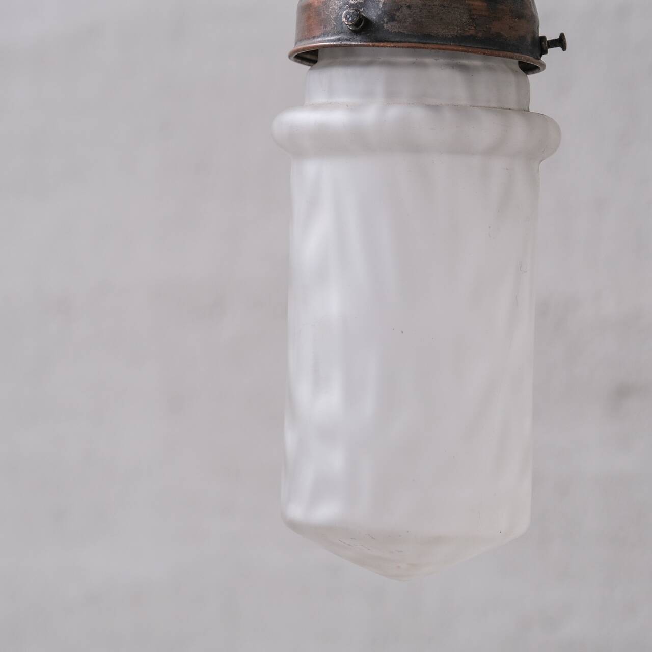 Mid-century 'cloudy' opaque glass small pendant light