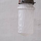 Mid-century 'cloudy' opaque glass small pendant light