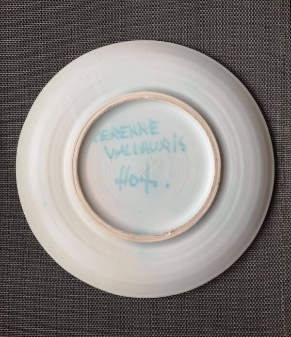 Assiette en céramique émaillée décor poisson - Gérard Hofmann - Vallauris - Années 1950