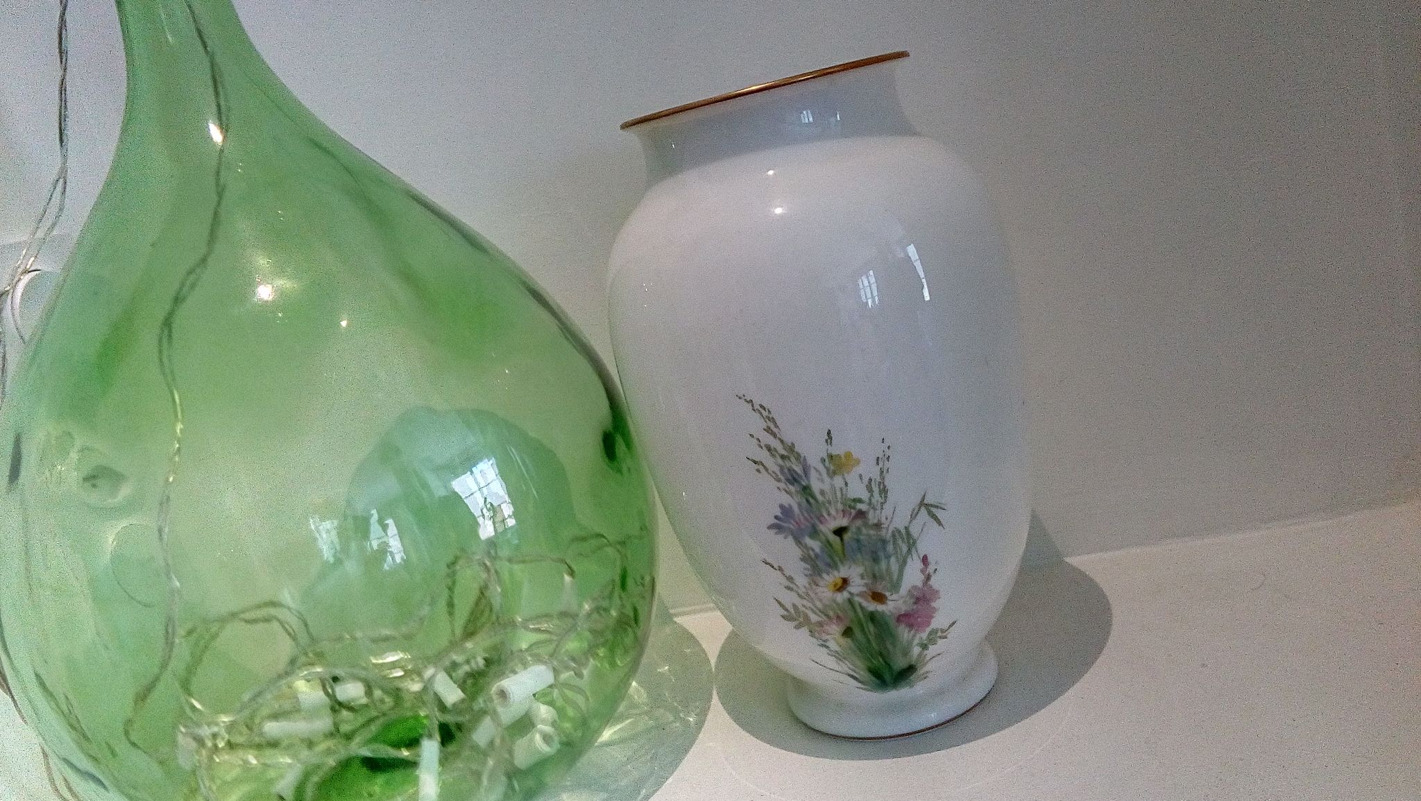 White opaline vase