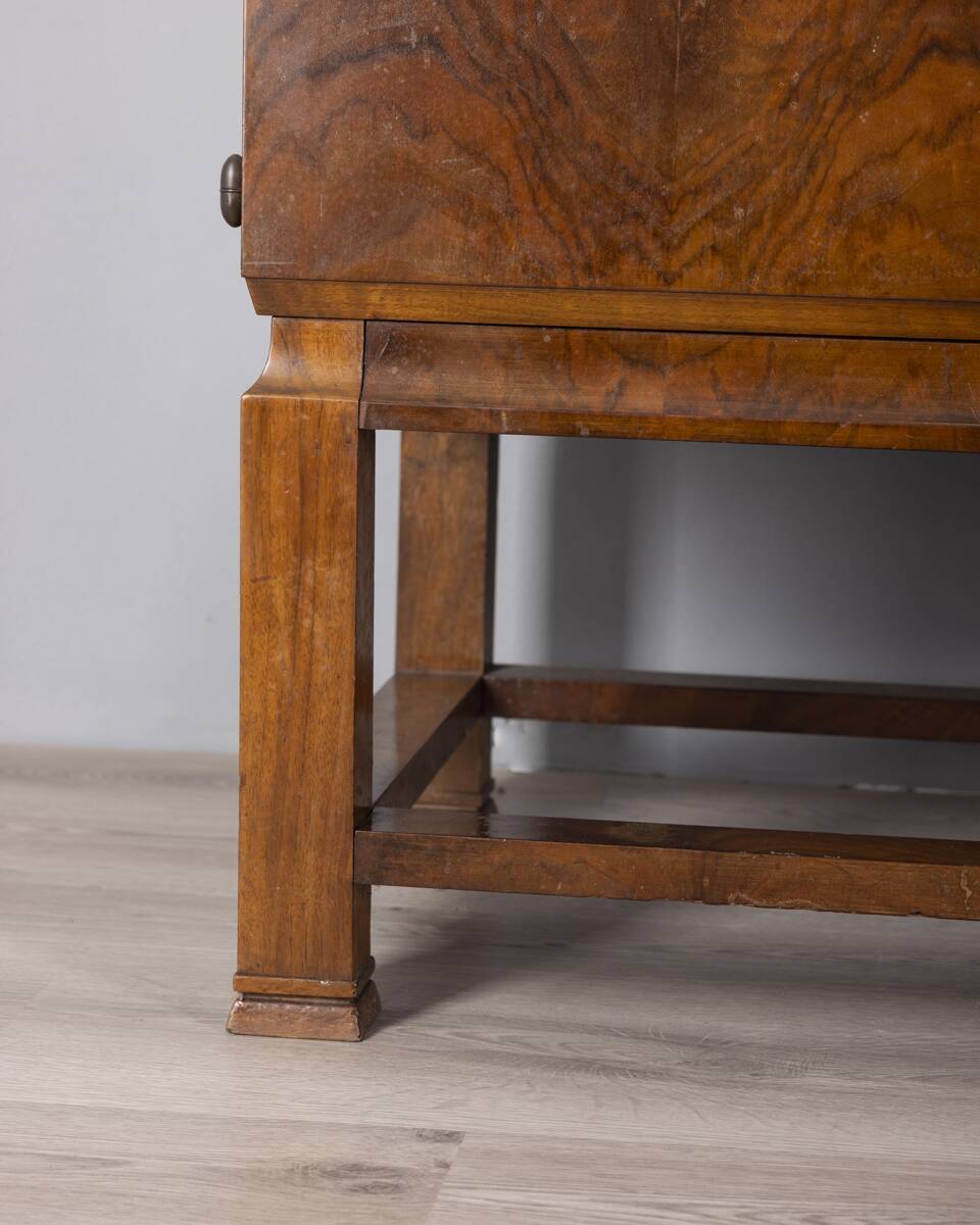 Vintage 1940s Italian-design Radica wood buffet sideboard