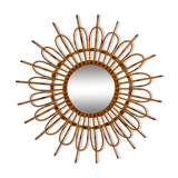 Rattan sun mirror from the 60's - 59x59cm