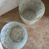 Set of two designer glass candle holders