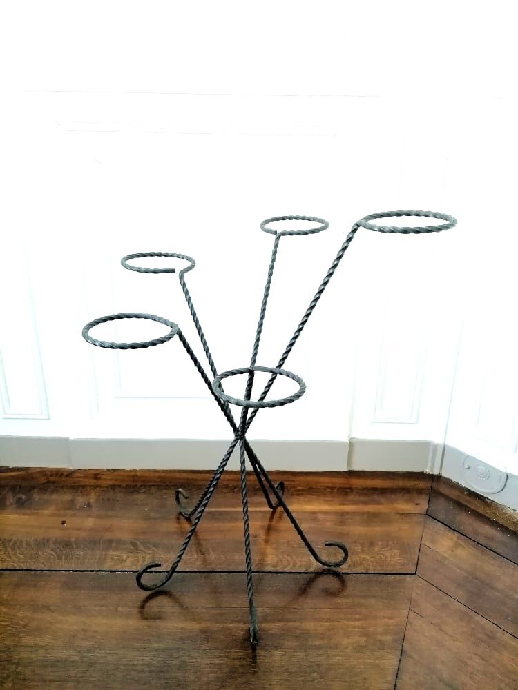 Wrought iron plant holder 1950s