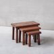 Set of Three Dark Oak Mid-Century Nesting Tables