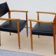 Fauteuils simili cuir scandinave