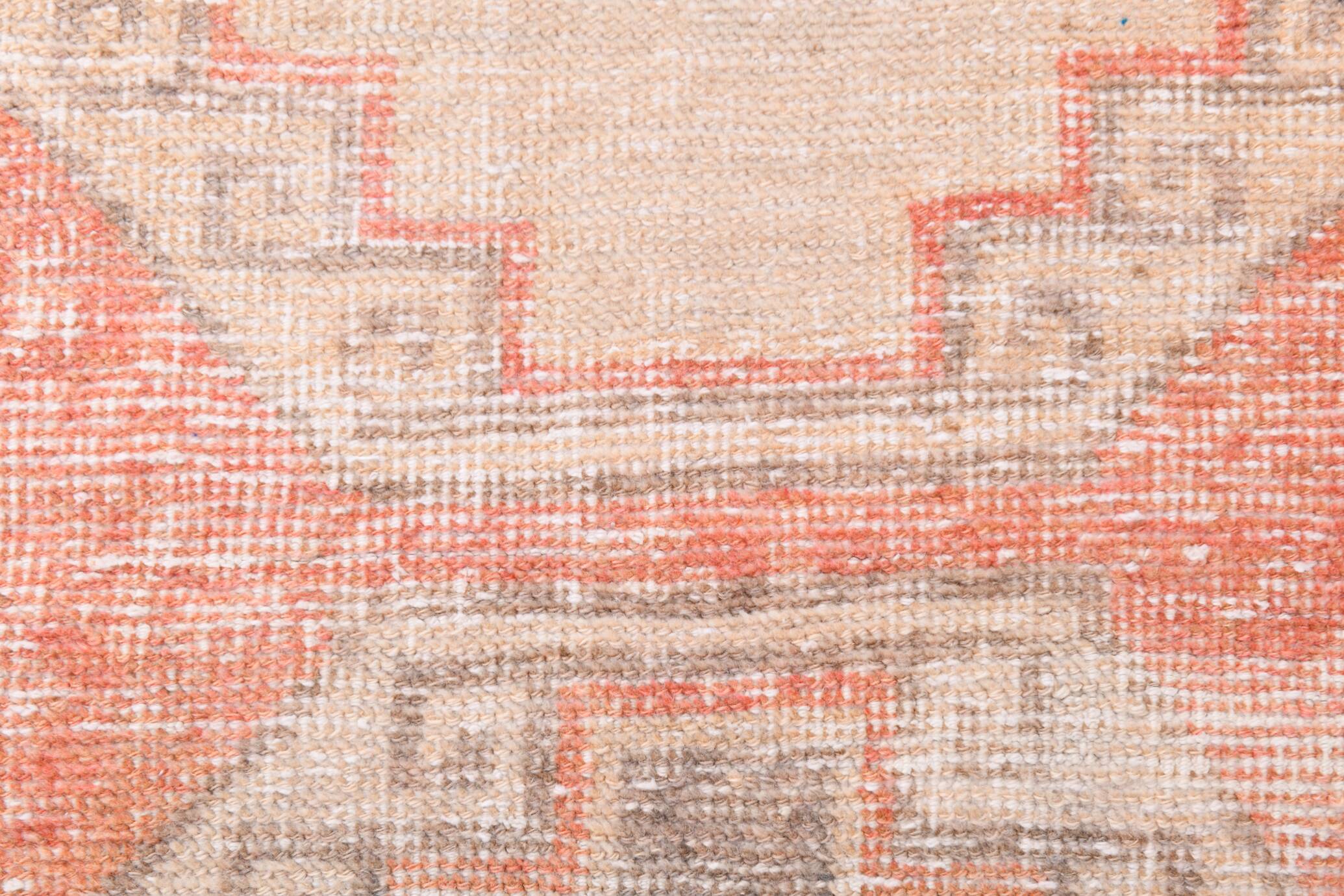 3x12 Pale Red & Brown Vintage Runner Rug, 82x336Cm