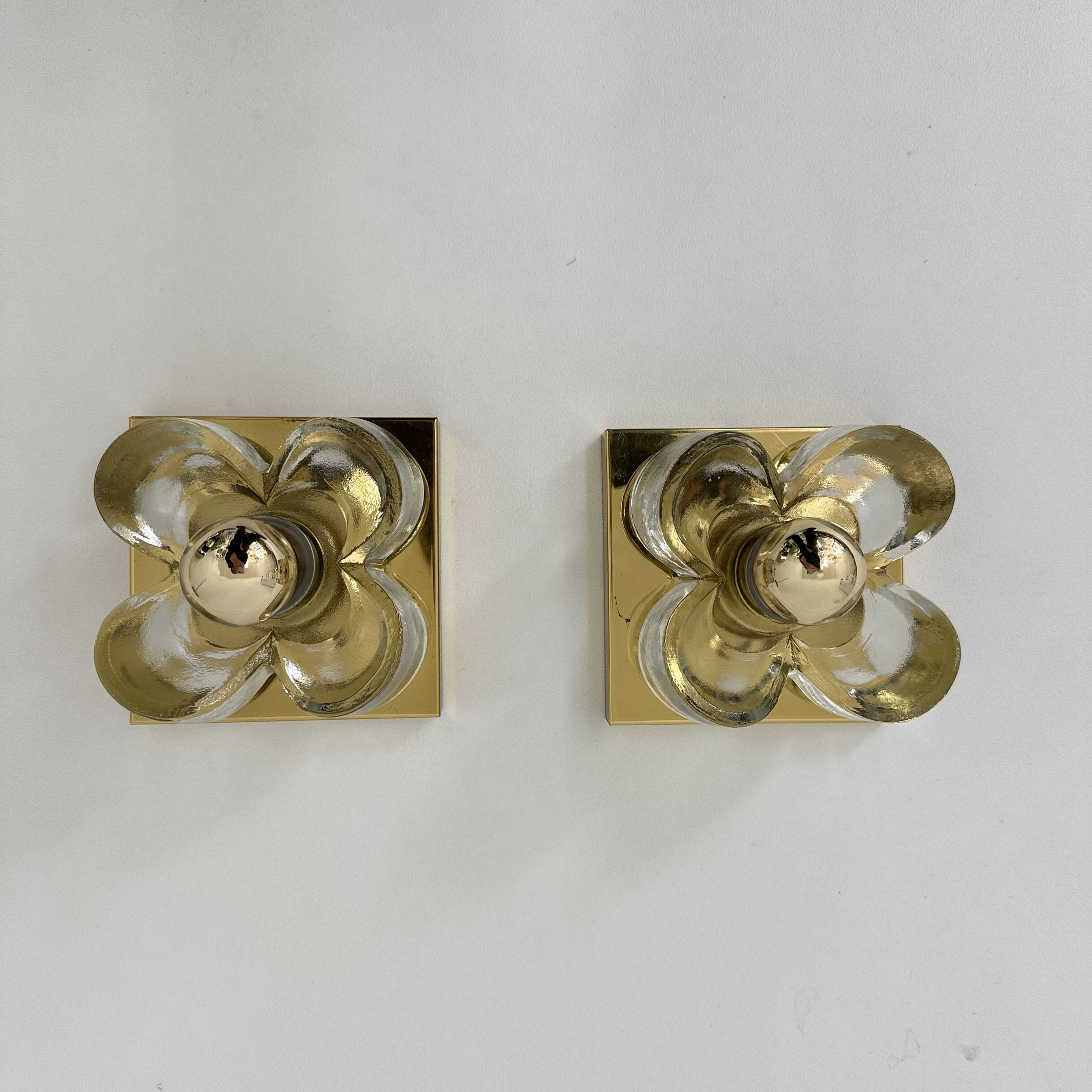 Paire d'appliques Sische Leuchten, années 1970