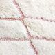 Moroccan berber carpet beni ouarain ecru with pink diamonds engraved 295x200cm