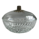 Glass sugar bowl with floral decoration lid