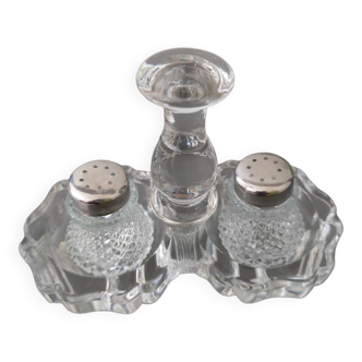 Salt and pepper shaker vintage glass