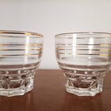Set of 4 vintage glasses with gold rim
