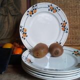 Six Art Deco plates from Badonviller service "Madeleine"