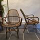 Pair of vintage rattan armchairs