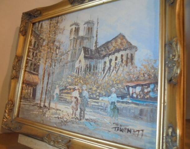Peinture à l'huile originale de caroline burnett (1877 - 1950)