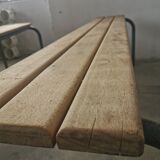 Pair of vintage metal and wood school benches