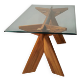 Dining table in walnut, Italy 1980s