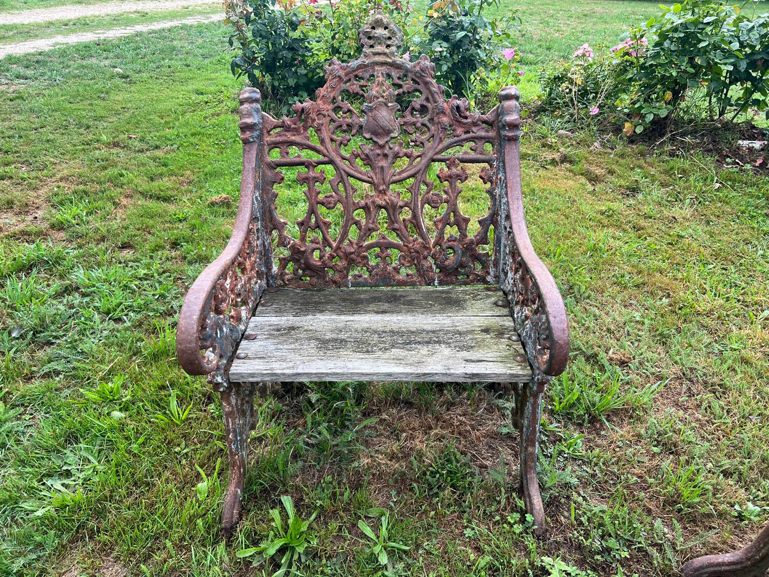 Sculpted cast iron garden furniture
