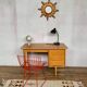 Modernist desk in light chene vintage